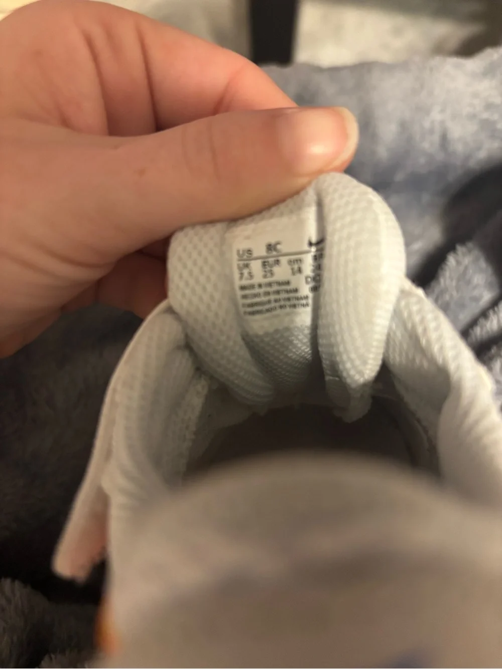Nike Kids White and Orange Velcro Sneakers